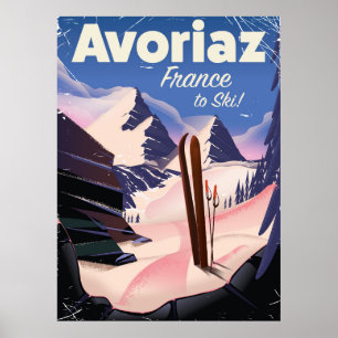 Avoriaz, French Ski travel poster