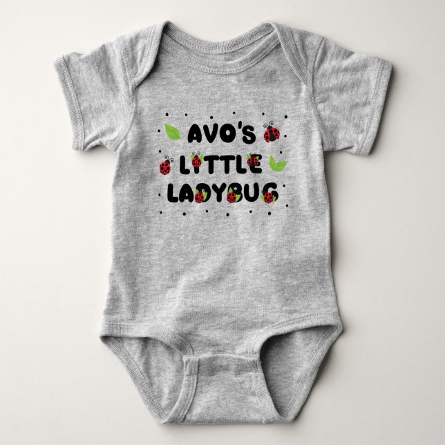 Avo's Little Ladybug - Cute  Baby Bodysuit (Front)