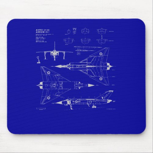 Avro Arrow Blueprint Mousepad