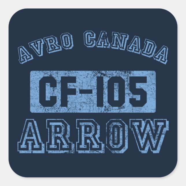 Avro Canada Arrow - BLUE Square Sticker (Front)
