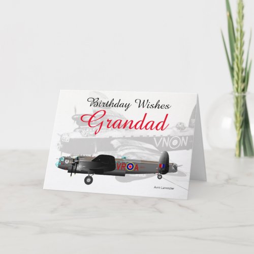 Avro Lancaster Grandad Birthday card