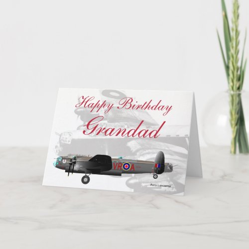 Avro Lancaster Grandad Birthday card