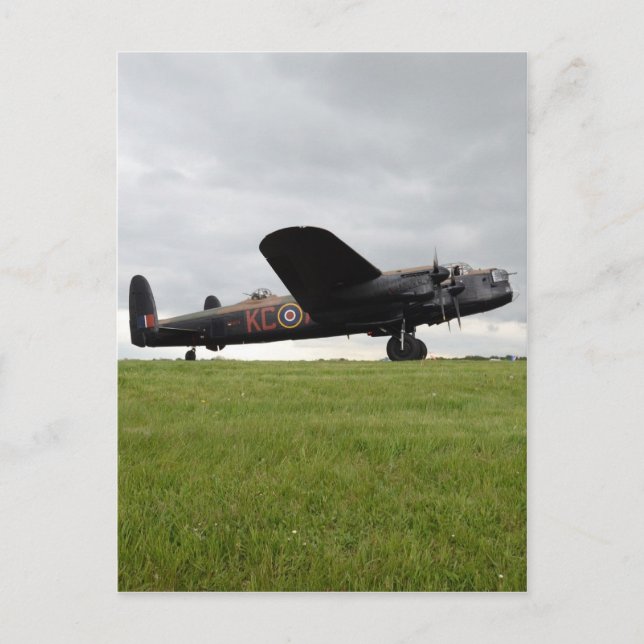 Avro Lancaster On The Field Postcard (Front)