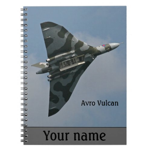Avro Vulcan Bomber personalised Notebook