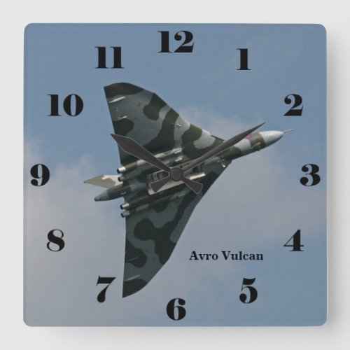 Avro Vulcan Delta Wing Bomber all numbers Square Wall Clock