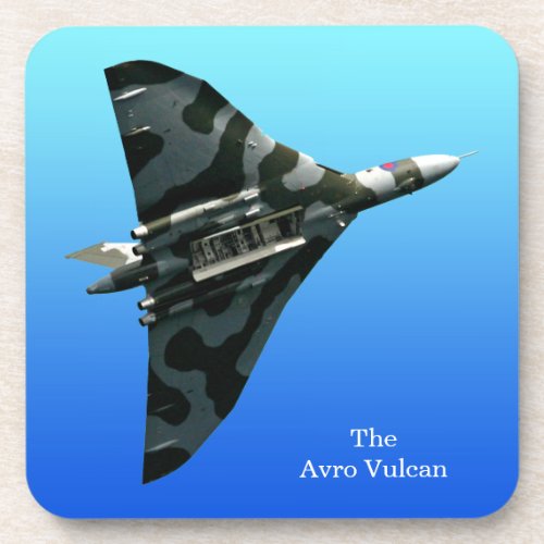 Avro Vulcan Delta Wing Bomber on blue gradient Coaster