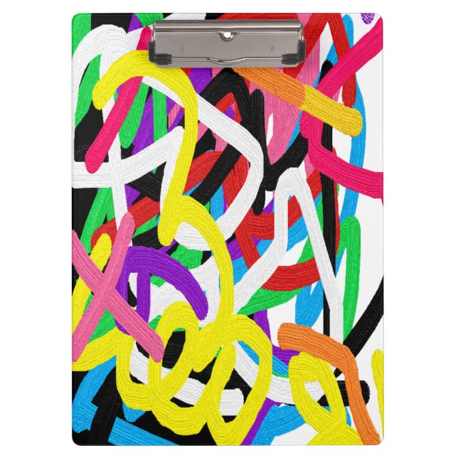 Avryl Fleur's Colorful Graffiti Doodle  Clipboard (Front)
