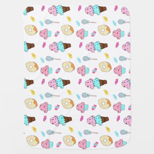 Avryl Fleurs Cute Ice Cream Cone Cupcake Donut Baby Blanket