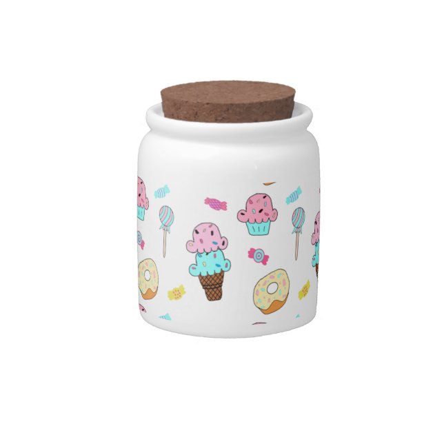 Avryl Fleur's Cute Ice Cream Cone Cupcake Donut Candy Jar (Front)