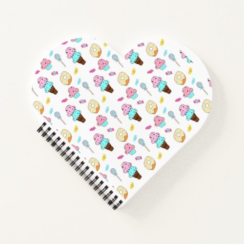 Avryl Fleurs Cute Ice Cream Cone Cupcake Donut Notebook