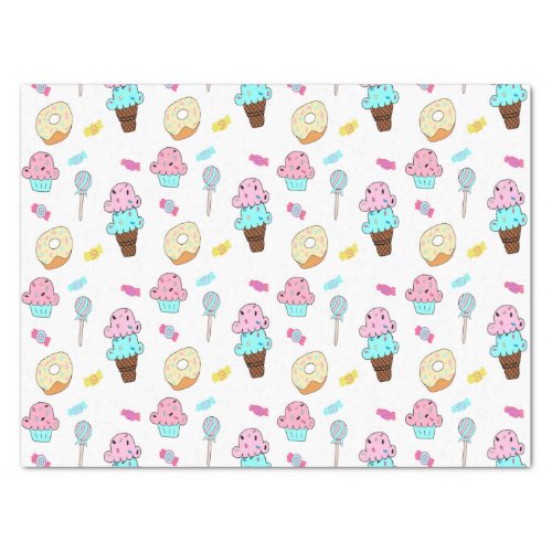 Avryl Fleurs Cute Ice Cream Cone Cupcake Donut Tissue Paper