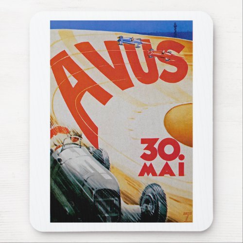Avus Automobile Racing Poster Mouse Pad