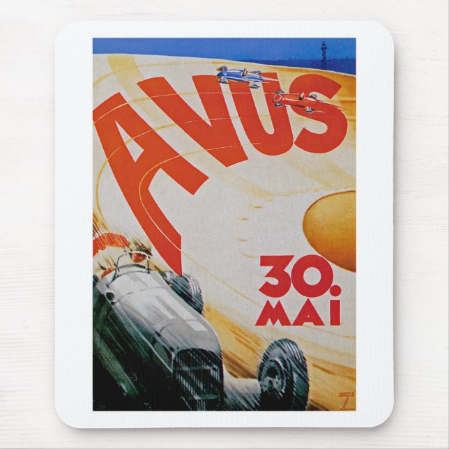 Avus Automobile Racing Poster Mouse Pad (Front)