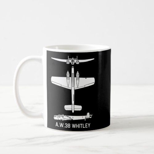 Aw38 Whitley British Ww2 Bomber Plane Silhouettes  Coffee Mug