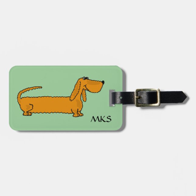 AW- Funny Dachshund Luggage Tag (Front Horizontal)
