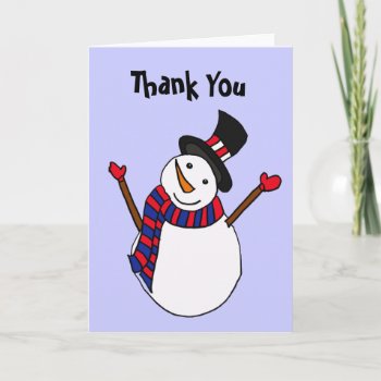 Aw- Happy Snowman Thank You Card by naturesmiles at Zazzle