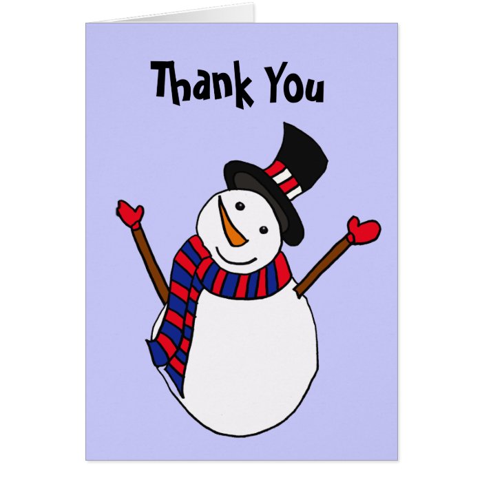 AW- Happy Snowman Thank You card | Zazzle