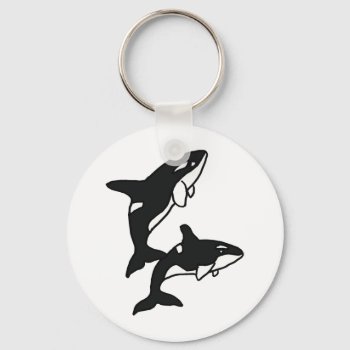 Aw- Leaping Killer Whales Keychain by inspirationrocks at Zazzle