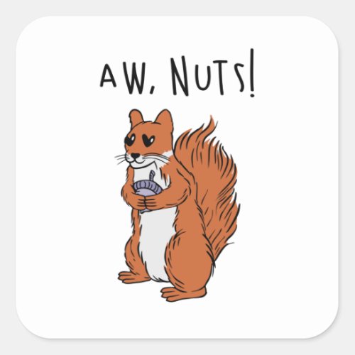Aw nuts square sticker