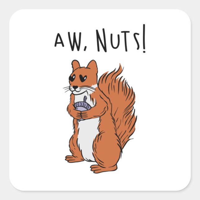Aw, nuts! square sticker (Front)
