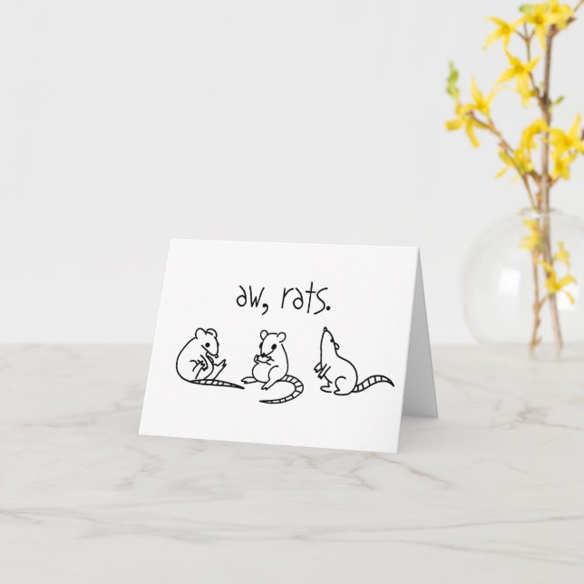 Aw, Rats - Belated Birthday Card (Yellow Flower)