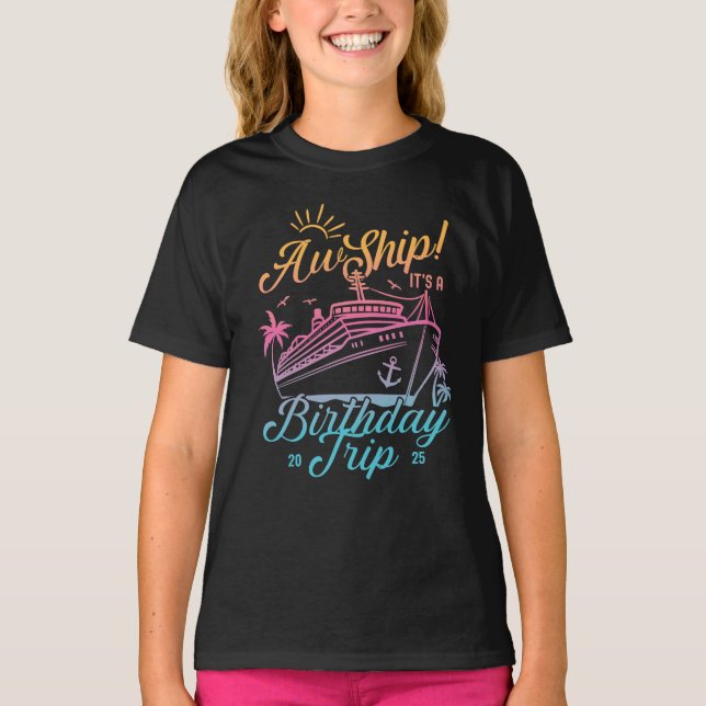 Aw Ship Custom Birthday Cruise Group Matching T-Shirt (Front)
