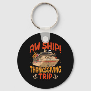Aw Ship Thanksgiving Trip Cruise Ship Autumn Leave Keychain