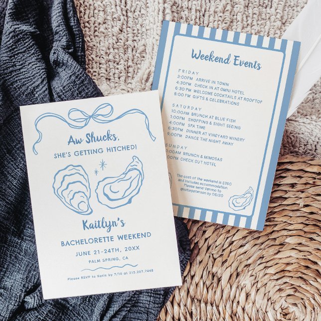 Aw Shucks Oyster Bachelorette Weekend Itinerary Invitation (Creator Uploaded)