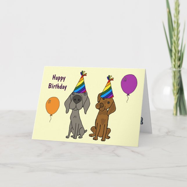 AW- Weimaraner and Pointer Birthday Card (Front)