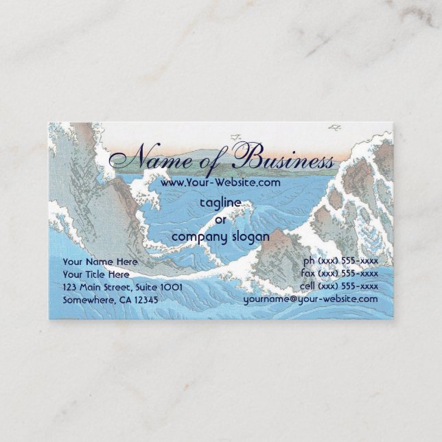 Awa Province, Naruto Whirlpools by Ando Hiroshige Business Card (Front)