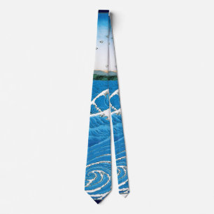 Awa Province, Naruto Whirlpools by Ando Hiroshige Tie