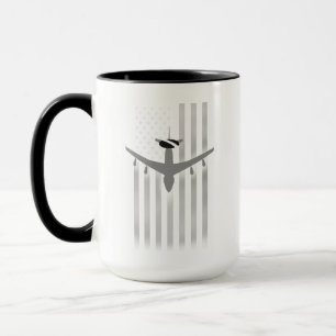 AWACS and Faded US Flag on Mug