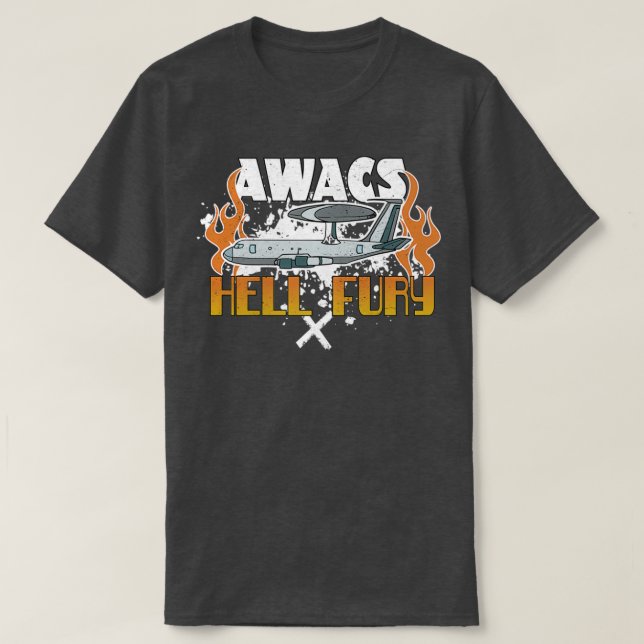 AWACS Hell Fury Airplaine  T-Shirt (Design Front)