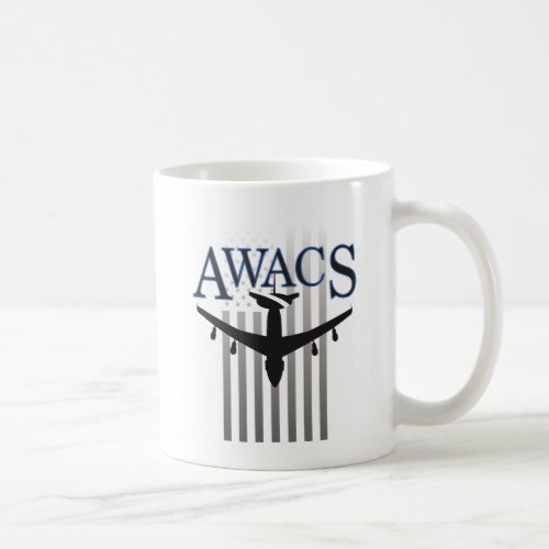 AWACS Sentry and US Flag Coffee Mug