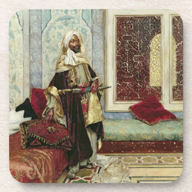 Awaiting an Audience (oil on panel) Drink Coaster (Front)