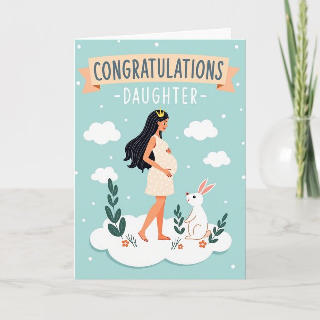 Awaiting Baby Girl Arrival Card (Front)