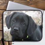 Awaiting Spring - Labrador Puppy - Black Lab Laptop Sleeve<br><div class="desc">A precious little Black Labrador Puppy waiting for spring . 

Awaiting Spring - Original Artwork by Judy Burrows @ Black Dog Art</div>