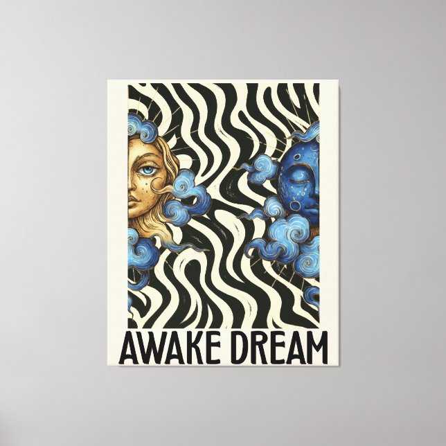 Awake Dream  (Sun&Moon) Stretched Canvas Print (Front)