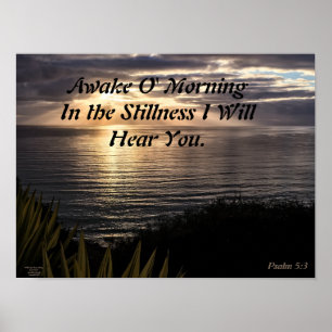 Awake O Morning Psalm 5:3 Sunrise Matte Poster