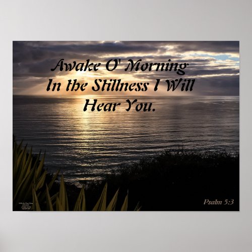 Awake O Morning Psalm 53 Sunrise  Matte Poster