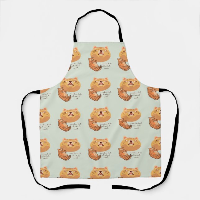 Awake Orange Cat Apron (Front)