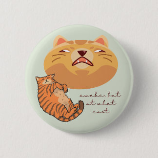 Awake Orange Cat Button