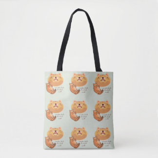 Awake Orange Cat Tote Bag