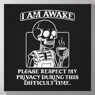 Awake Respect Privacy Funny Sarcastic Ironic Canvas Photo Tile