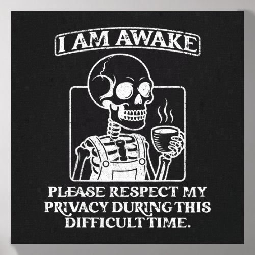Awake Respect Privacy Funny Sarcastic Ironic Canvas Photo Tile