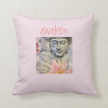 Awaken Bliss Buddha Watercolor Art Pillow by KariAnapol at Zazzle