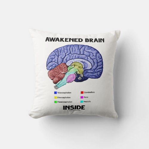 Awakened Brain Inside Brain Anatomy Throw Pillow