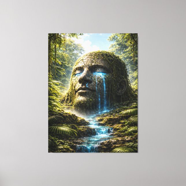 Awakened Forest Guardian – Ancient Nature Spirit Canvas Print (Front)