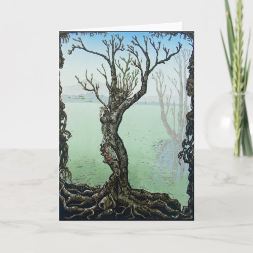 Awakening Spring Fairy Dryad Fantasy Greeting Card