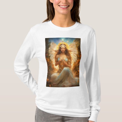 Awakening the goddess womens t_shirt 
